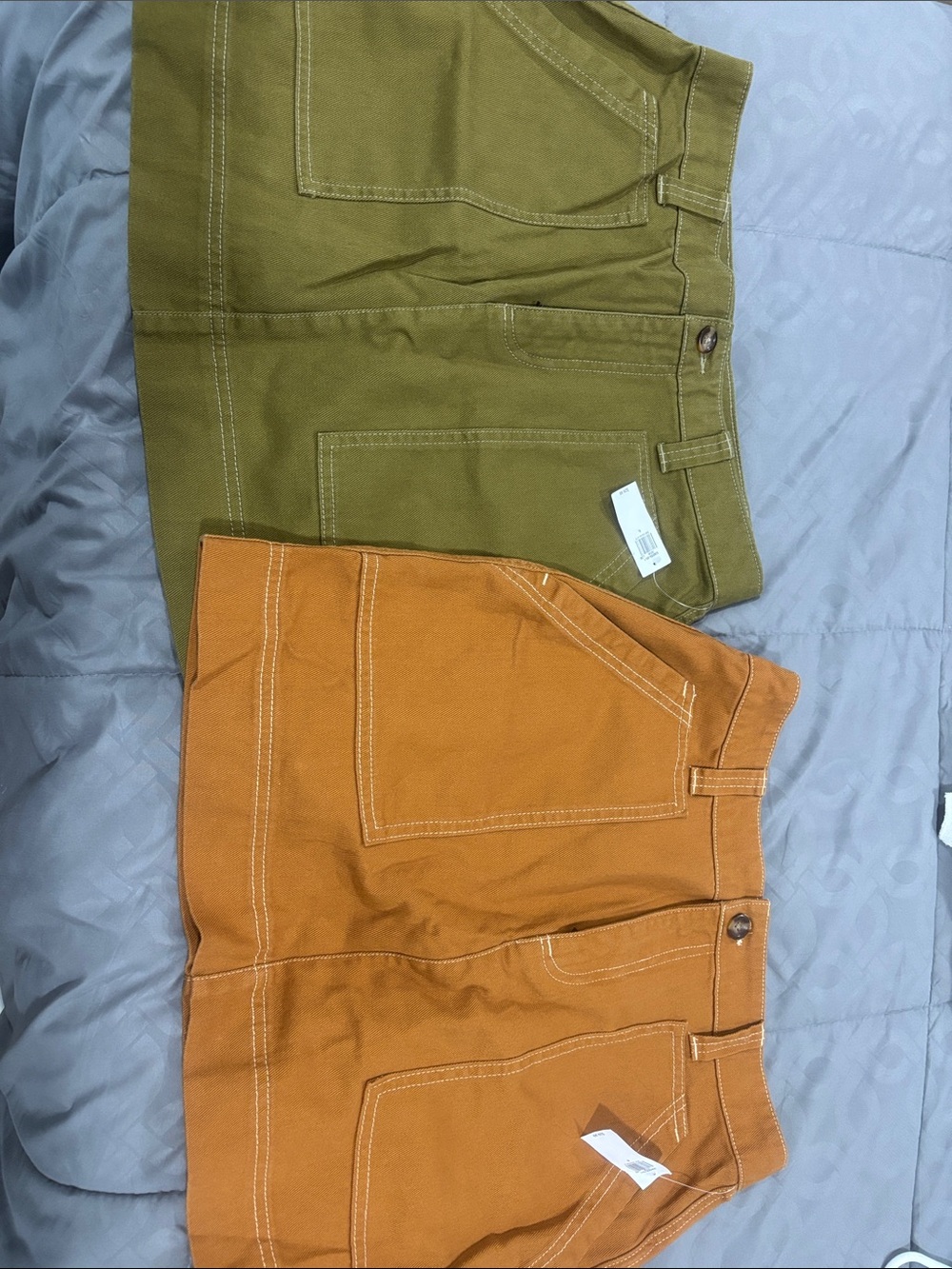 Old Navy Olive and Rust Orange Mini Skirts Duo